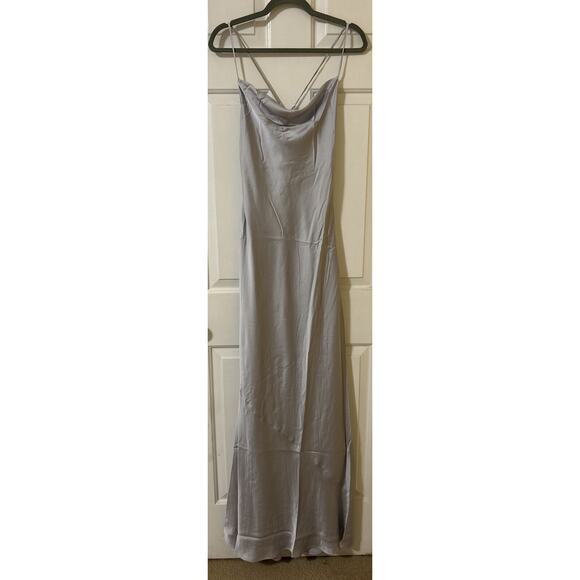 NWT Show Me Your MuMu Tuscany Maxi Slip Dress in Silver Luxe Satin - Size S *C9 - Picture 1 of 6